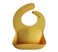 mushie | Bavaglino Silicone | Bavaglino Impermeabile Regolabile | Facile da Pulire | 4 Misure Regolabili con tasca Frontali Profonde | Senza BPA | articoli per neonati & bambini | Mineral Yellow