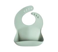 mushie | Bavaglino Silicone | Bavaglino Impermeabile Regolabile | Facile da Pulire | 4 Misure Regolabili con tasca Frontali Profonde | Senza BPA | articoli per neonati & bambini | Cambridge Blue