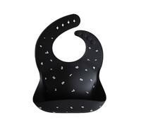 mushie | Bavaglino Silicone | Bavaglino Impermeabile Regolabile | Facile da Pulire | 4 Misure Regolabili con tasca Frontali Profonde | Senza BPA | articoli per neonati & bambini | Black Numbers