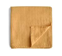 mushie | Coperta in Mussola per Neonato | 0-3 Mesi | 100% Cotone Biologico | Sacco per Dormire per Neonati | Pre-Lavato | copertina culla bambino, plaid bebe | Prodotto in Danimarca | Fall Yellow