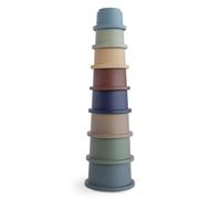 mushie | Coppe impilabili | Accessori Sicuri e di Alta Qualità | senza BPA | Piramide con 8 bicchieri impilabili | Giochi educativi per Bambini 0-3 Anni | Forest