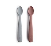 Mushie Cucchiai da Alimentazione per Bambini | Set di 2 Cucchiai in Silicone Senza BPA | Lavabile in Lavastoviglie | Cloudy Mauve