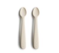 Mushie Cucchiai da Alimentazione per Bambini | Set di 2 Cucchiai in Silicone Senza BPA | Lavabile in Lavastoviglie | Ivory