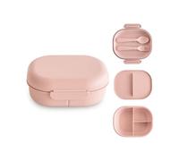 mushie Lunch Box Porta Merenda bambini Scuola Schiscetta Pranzo Portapranzo | Divisori e scomparti con coperchi chiudibili a chiave | Con posate forchetta e cucchiaio (Blush)