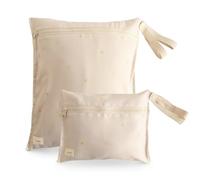 mushie Sacchetti impermeabili per bagnati, grandi e piccoli, riutilizzabili, per articoli per bambini e viaggi, tasche con cerniera con manico, lavabili in lavatrice, set di 2 (sole)