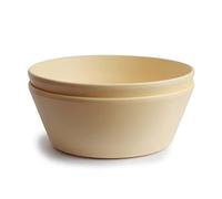 mushie Set di 2 Ciotole Rotonde per Bambini, Stoviglie Riutilizzabili Senza BPA, Lavabili in Lavastoviglie e Adatte al Microonde, Prodotto in Danimarca (Pale Daffodil)