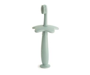 Mushie | Spazzolino da Denti da Allenamento per Bambini | Senza BPA | Training Brush & Primo Spazzolino | Accessori per Bambini Sicuri e di Alta Qualità | Cambridge Blue