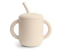 mushie | Tazza da allenamento in silicone e paglia | 6+ mesi | 175 ml, con manici antiscivolo e a prova di fuoriuscite, senza BPA, non perdite, 100% silicone per uso alimentare | Shifting Sands