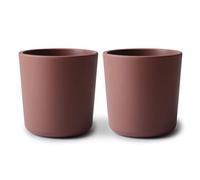 Mushie Tazze da Tavola per Bambini | Set di 2 Tazze Riutilizzabili | Lavabili in Lavastoviglie e Utilizzabili nel Microonde | Facili da tenere per i bambini | Prodotte in Danimarca (Woodchuck)