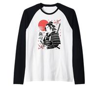 Mushin Zen Warrior con Katana Cherry Blossom Sun Maglia con Maniche Raglan