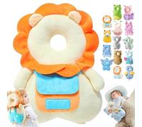 Mushplushies Head Protector, Adjustable Baby Head Protection Backpack, Mush Plush Head Protection Backpack, Mushplushies Backpack, Head Protection Pillow for Walking Crawling (Beige Lion)