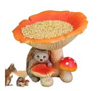 Mushroom Bird Feeder, mangiatoia per uccelli con statua da giardino, decorazione per statue, decorazione di statue di forma realistica, per patio, recinzione, prato, giardino, balco
