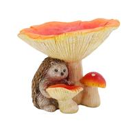 Mushroom Bird Feeder, Outdoor Lovebirds Feeder Figurine, Decorative Feeding Structure, Compact Garden Ornament, Idela for Courtyard, Patio, Fence, Lawn and Balcony Decoration