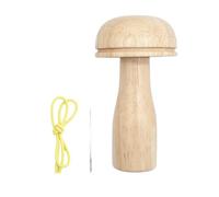 Mushroom Darner - Beech, 4.13x2.36x1.18in Darning Needle Sewing Tool Durable And Easy-to-Use | Elastic Strap Included Yarn Repair Kit, Darning Mushroom Set For Socks, Gloves, Sweaters, Hats, Scarves