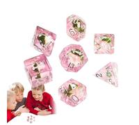 Mushroom Dice for Kids, Polyhedral Rpg Dice, Cartoon Game Dice, Colorful Tabletop Set, 7 Piece Collection, Whimsical Design, for Kids and Adults 0.63 Inches