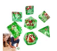 Mushroom Dice, Polyhedral RPG Dice Set, Small Resin Dice, 0,63 pollici 7-Piece Tabletop Role-Playing Game for Dungeons, Dragons, and Board Games
