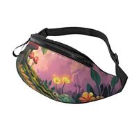 Mushroom Garden - Borsa a tracolla con stampa alla moda, motivo: casa fungo, unisex, con marsupio colorato regolabile, misura regolabile, per feste e feste, A27, taglia unica