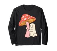 Mushroom Ghost Fungi Lover Spooky Nature Humor Maglia a Manica