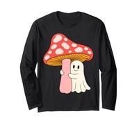 Mushroom Ghost Fungi Lover Spooky Nature Humor Maglia a Manica