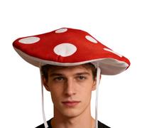 Mushroom Hat - 48cm Party Cap With Wide Brim | Mushroom Hat Costume Cosplay Accessory | Mushrooms-themed Cartoon Plush Beret For Teens Adults Festival Decor Carnival Halloween Role Play Stage