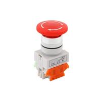 Mushroom Head LAY37 Emergency Stop Push Button Switch Self-Lock/Latchiing LAY7 PBC Y090-11ZS Power NO/NC 4 Screw Terminals(1NO 1NC,22mm) Switches