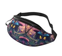 Mushroom House - Marsupio a vita regolabile colorato alla moda stampato fungo giardino unisex marsupio turisti - Borsa leggera e resistente al volo per visitare 14 x 35 cm, A6, taglia unica, A6
