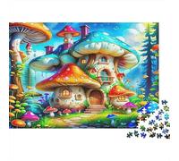 Mushroom House Puzzle per Adultoi 1000 Pezzi Recycled Fairy Cottage Puzzles per Anziani Molto Difficile Impegnativa Grande Regalo Idea per Donne 52x38cm/1000pcs