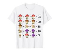 Mushroom Matematica Rompicapo Puzzle su Bianco Forme Mania Maglietta