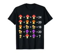 Mushroom Matematica Rompicapo Puzzle su Black Shapes Mania Maglietta