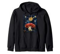 Mushroom Starry Night - Van Gogh Inspired Tee Felpa con Cappuccio
