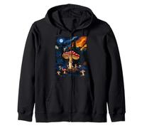 Mushroom Starry Night - Van Gogh Inspired Tee Felpa con Cappuccio