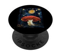 Mushroom Starry Night - Van Gogh Inspired Tee PopSockets PopGrip Adesivo