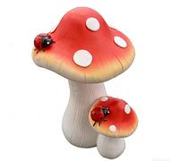 Mushroom Statue, 8.6-Inch Realistic Toadstool Sculpture, Weather-Resistant Resin Planter Decor for Nature Lovers, Durable Fairy Garden Accessory for Lawn, Pathway, and Backyard Landscape, 22cm High