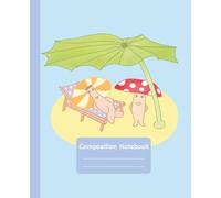 Mushroom Summer Composition Notebook - Cute Relaxing Kawaii Journal for Kids & Students - Beach Vibes Cartoon Notebook, College Ruled Writing Book