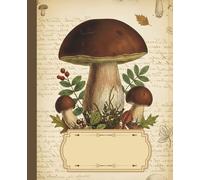 Mushroom Vintage - A Notebook with a Forest Soul: Wide-ruled notebook • 150 pages •7.5’’ x 9.25’’• Vintage mushroom design • Perfect for journaling & ... on the cover - aesthetic for nature lover
