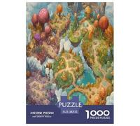 Mushroom Wonderland Puzzle Intrattenimento Creativo 1000 Elementi Giochi Floating Island Puzzle Relax Decorazione Perfetta Sfide Divertenti Per Adulti 52x38cm/1000pcs