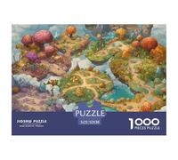 Mushroom Wonderland Puzzles Giochi Educativo 1000 Elementi Floating Island Puzzle Di Cartone Decorazione Perfetta Sfide Divertenti Per Adulti 52x38cm/1000pcs