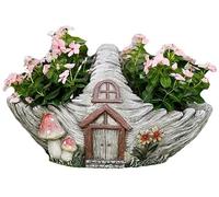 Mushroom Wooden House Garden Decoration Flower Pot Cement Outdoor Gardening Ornaments And Crafts