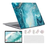 MUSHUI 4 in 1 Custodia Compatibile con MacBook Air 13 Pollici 2020 2019 2018 Modello A2337 M1/A2179/A1932, Plastica Case Rigida & Tastiera Cover & Proteggi Schermo per MacBook Air M1, Marmo IT1
