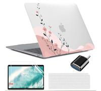 MUSHUI 4 in 1 Custodia per MacBook Air 13 M1 2020 2019 2018 A2337 / A2179 / A1932, Cover Rigid Protettivo Guscio Rigido Case & Copritastiera & Adattatore USB C per Mac Book Air M1, New14