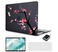 MUSHUI 4 in 1 Custodia per MacBook Air 13 M1 2020 2019 2018 A2337 / A2179 / A1932, Cover Rigid Protettivo Guscio Rigido Case & Copritastiera & Adattatore USB C per Mac Book Air M1, New9