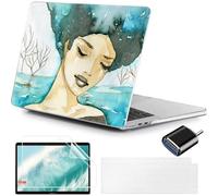 MUSHUI 4 in 1 Custodia per Macbook Air M4 M3 M2 13.6 Pollici A3240 A3113 A2681, 2025 2024 2022 Touch ID, Plastica Case Cover Rigida & Pellicola Tastiera & Proteggi Schermo & Adattatore USB C, New22