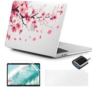 MUSHUI 4 in 1 Custodia per Macbook Air M4 M3 M2 13.6 Pollici A3240 A3113 A2681, 2025 2024 2022 Touch ID, Plastica Case Cover Rigida & Pellicola Tastiera & Proteggi Schermo & Adattatore USB C, New11