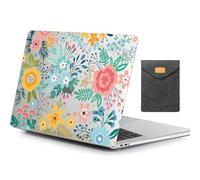 MUSHUI 4 in 1 Custodia per MacBook Pro 13 Pollici 2022-2016 (Modello: A2338 M1 M2 A2289 A2251 A2159 A1989 A1706 A1708), Morbida Case & Tastiera Cover per Mac Pro 13.3", Floreale 1