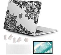 MUSHUI 4 in 1 Custodia per MacBook Pro 13 Pollici 2022-2016 (Modello: A2338 M1 M2 A2289 A2251 A2159 A1989 A1706 A1708), Morbida Case & Tastiera Cover per Mac Pro 13.3", Pizzo