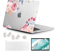 MUSHUI 4 in 1 Custodia per MacBook Pro 13 Pollici 2022-2016 (Modello: A2338 M1 M2 A2289 A2251 A2159 A1989 A1706 A1708), Morbida Case & Tastiera Cover per Mac Pro 13.3", Fiori Brillanti 2
