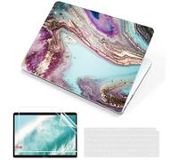 MUSHUI 4 in 1 Custodia per Macbook Pro 14 Pollici 2024-2021 M4 M3 M2 M1 Pro Max A3112 A3185 A3401 A2918 A2992 A2779 A2442, Ultra Sottile Cover Rigido in Plastica, Marmo 2