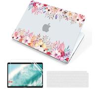 MUSHUI 4 in 1 Custodia per Macbook Pro 14 Pollici 2024-2021 M4 M3 M2 M1 Pro Max A3112 A3185 A3401 A2918 A2992 A2779 A2442, Ultra Sottile Cover Rigido in Plastica, Piccoli Fiori Freschi