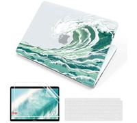 MUSHUI 4 in 1 Custodia per Macbook Pro 14 Pollici 2024-2021 M4 M3 M2 M1 Pro Max A3112 A3185 A3401 A2918 A2992 A2779 A2442, Ultra Sottile Cover Rigido in Plastica, Onda Giapponese 2