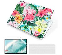 MUSHUI 4 in 1 Custodia per Macbook Pro 14 Pollici 2024-2021 M4 M3 M2 M1 Pro Max A3112 A3185 A3401 A2918 A2992 A2779 A2442, Ultra Sottile Cover Rigido in Plastica, Flamingo